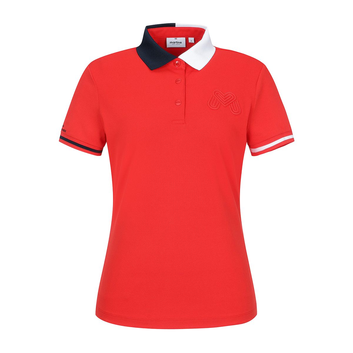 마틴골프(MARTINE GOLF) Half&Half Collar Polo Shirts_Red