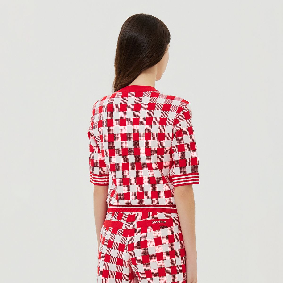 마틴골프(MARTINE GOLF) Check Jacquard Knit_Red