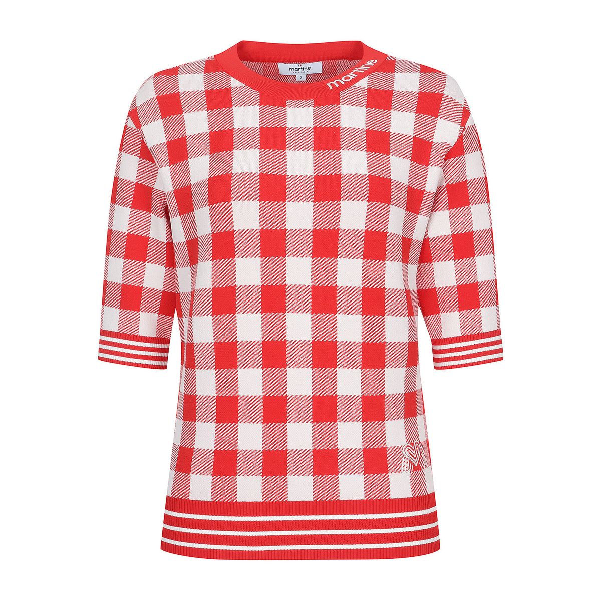 마틴골프(MARTINE GOLF) Check Jacquard Knit_Red