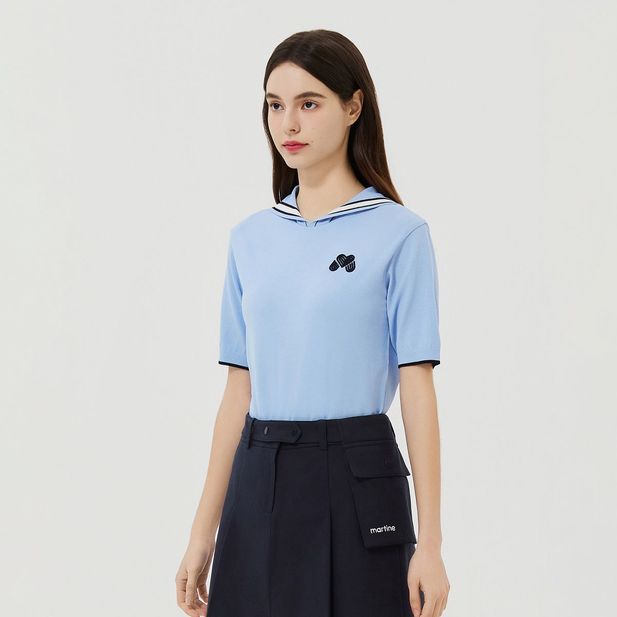 마틴골프(MARTINE GOLF) Martine Sailor Collar Knit_S/Blue