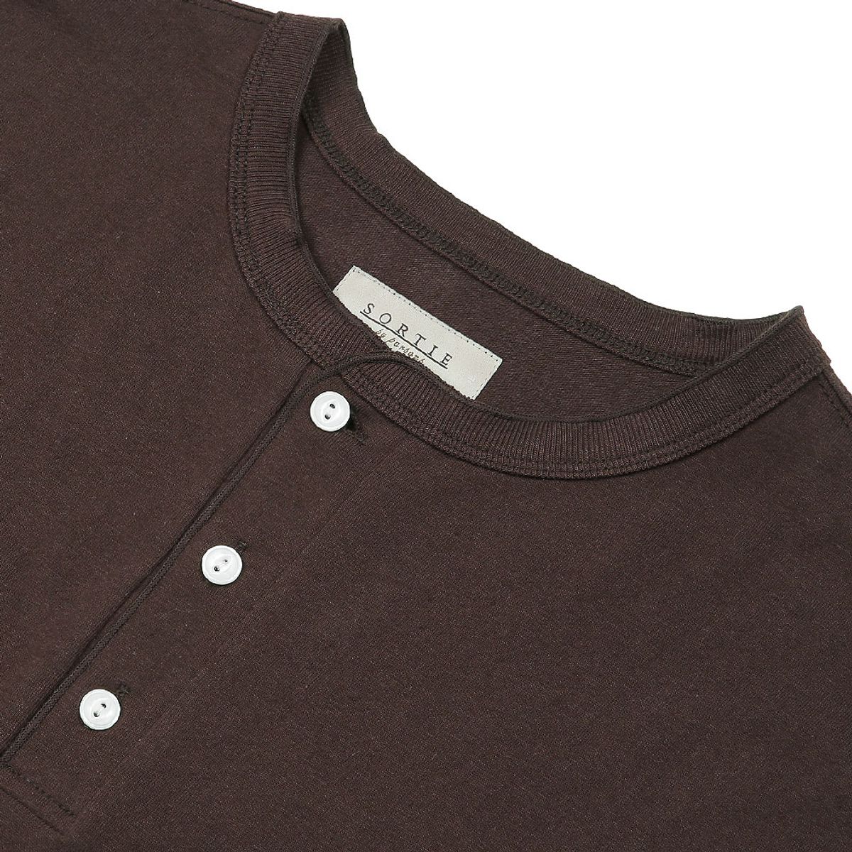 솔티(SORTIE) Utility Henly neck T-Shirts (Brown)