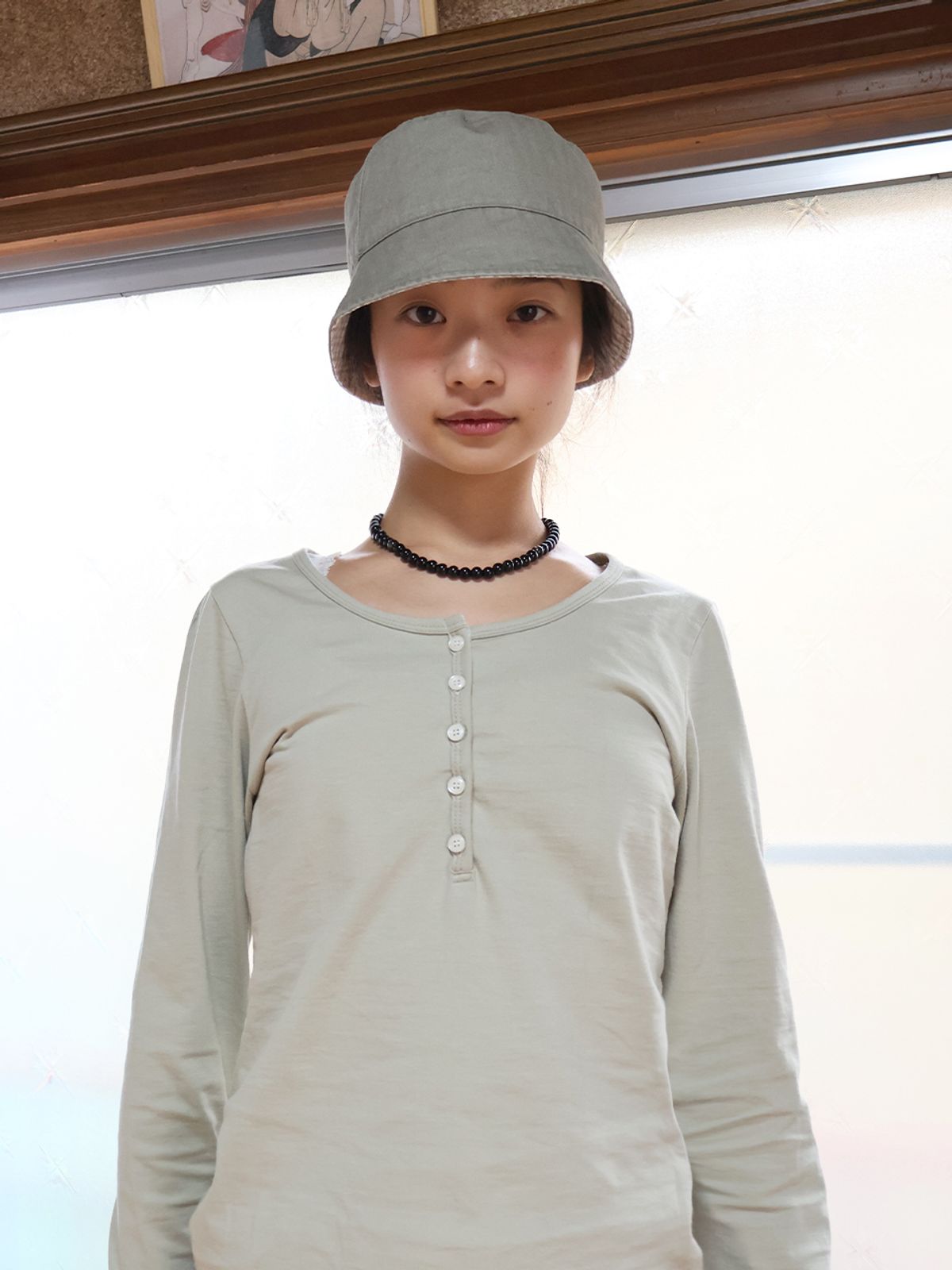 콜로신스(COLOCYNTH) Navi Reversible Bucket Hat Khaki•Check Light Brown