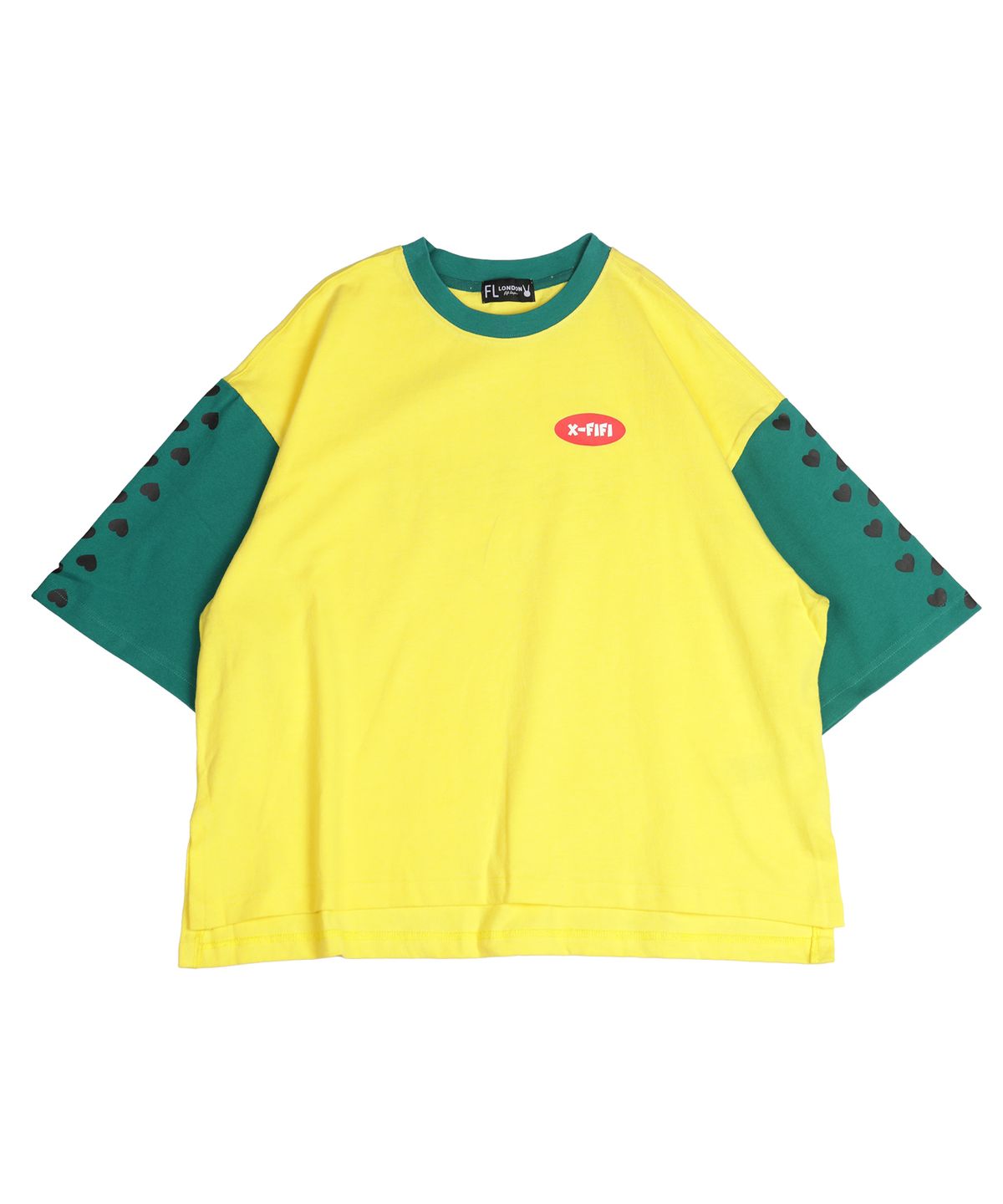 피피라핀(FIFI LAPIN) 소매배색 오버핏 반팔 티셔츠/FS8WTS15F WHITE