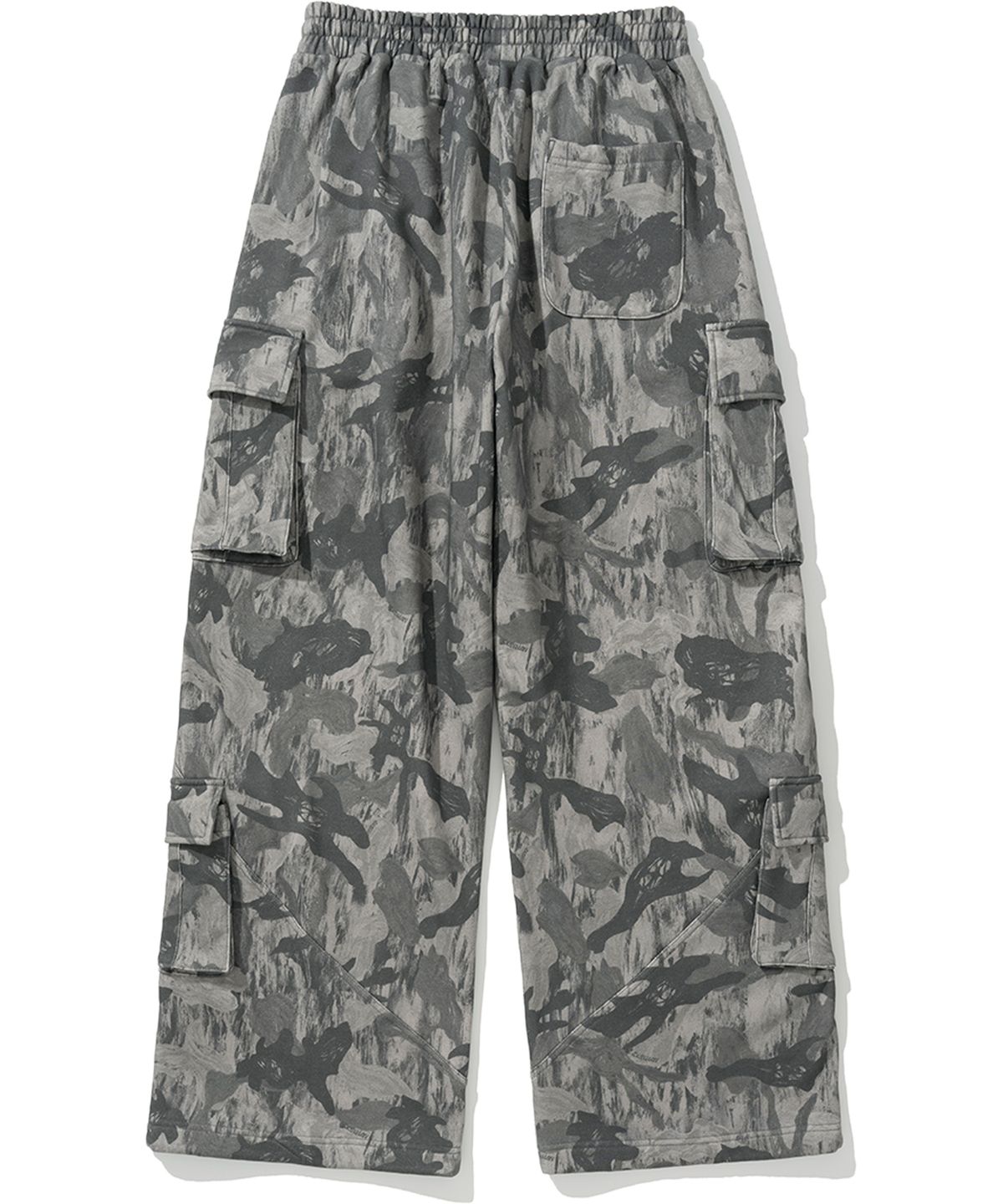 낫포너드(NOT4NERD) Camo Incision Multi Cargo Sweat Pants - Grey