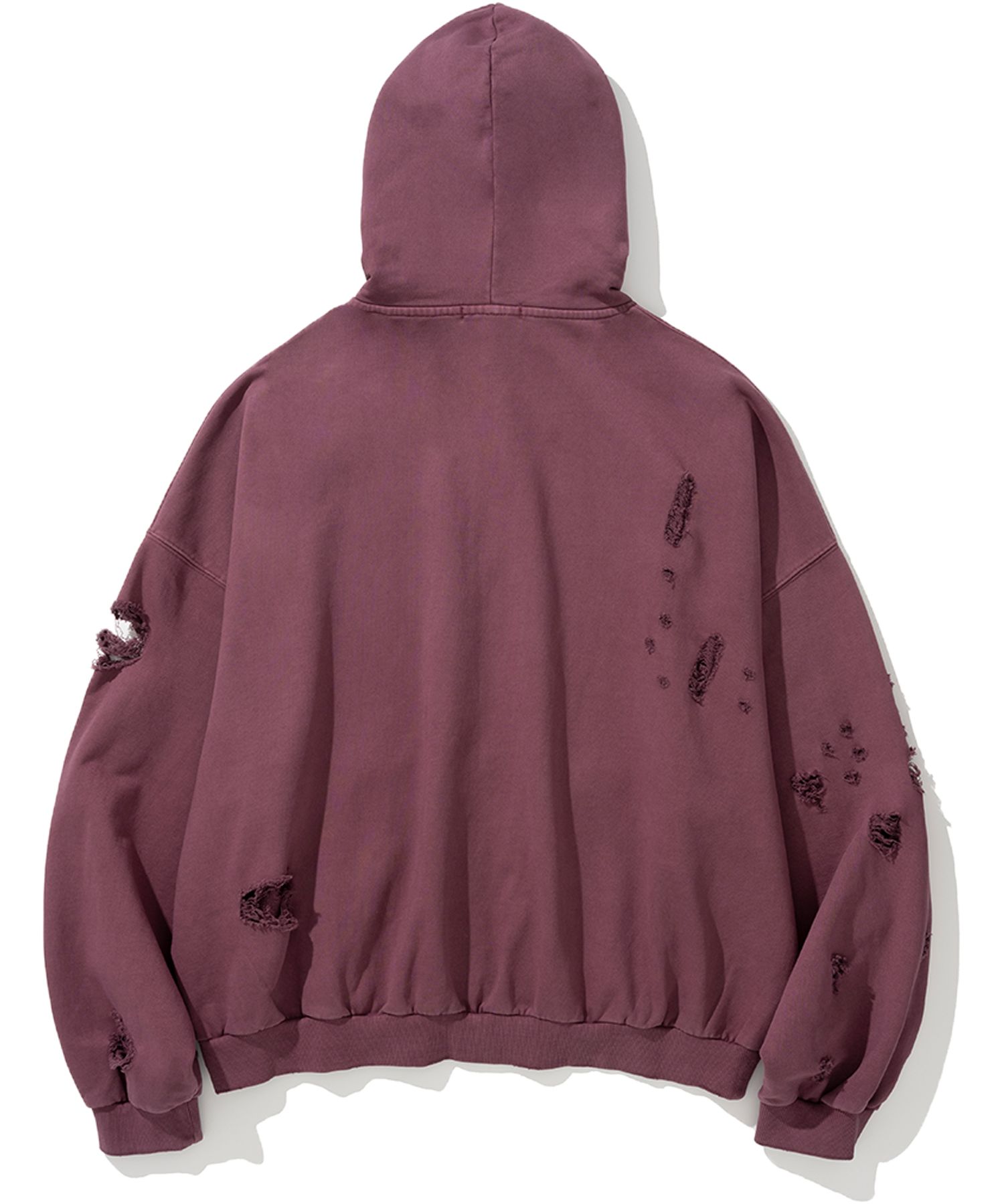 MUSINSA | NOT4NERD Stud Half Logo Pigment Hood Zip up - Red