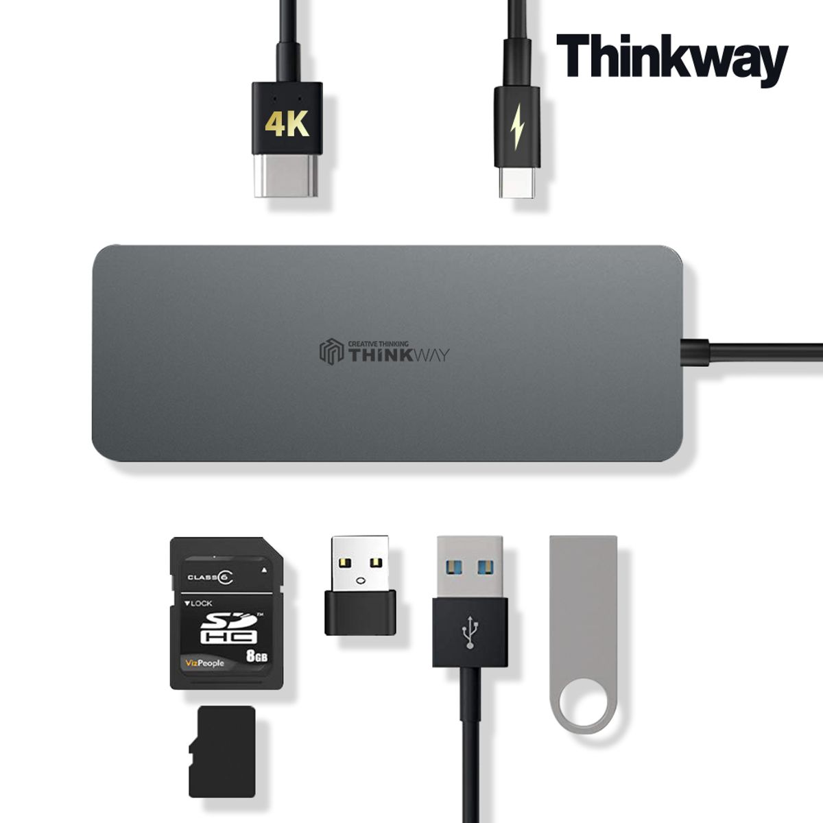 씽크웨이(THINKWAY) Core D34 7in1 HDMI 멀티포트 허브