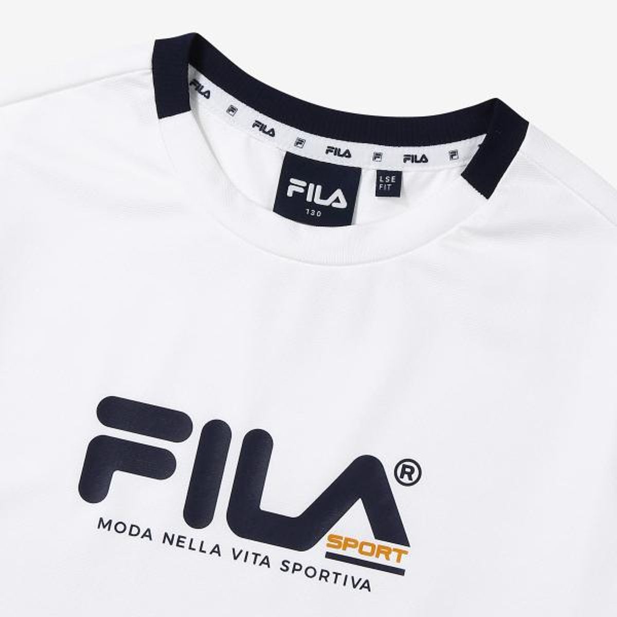 휠라 키즈(FILA KIDS) 퍼포먼스 배색 티셔츠(FK2RSG2501MOWH)