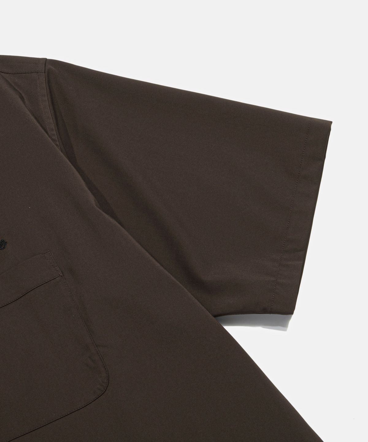 에스피오나지(ESPIONAGE) Script Logo Open Collar S/S Shirt Brown