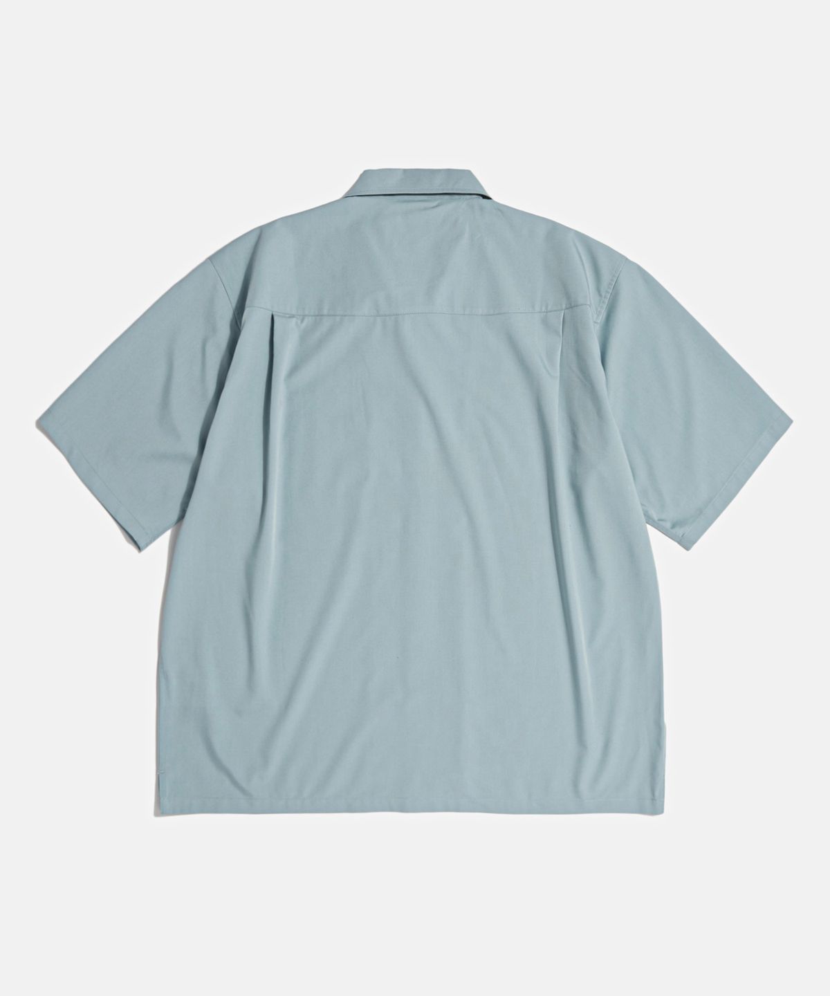 에스피오나지(ESPIONAGE) Script Logo Open Collar S/S Shirt Rusty Blue