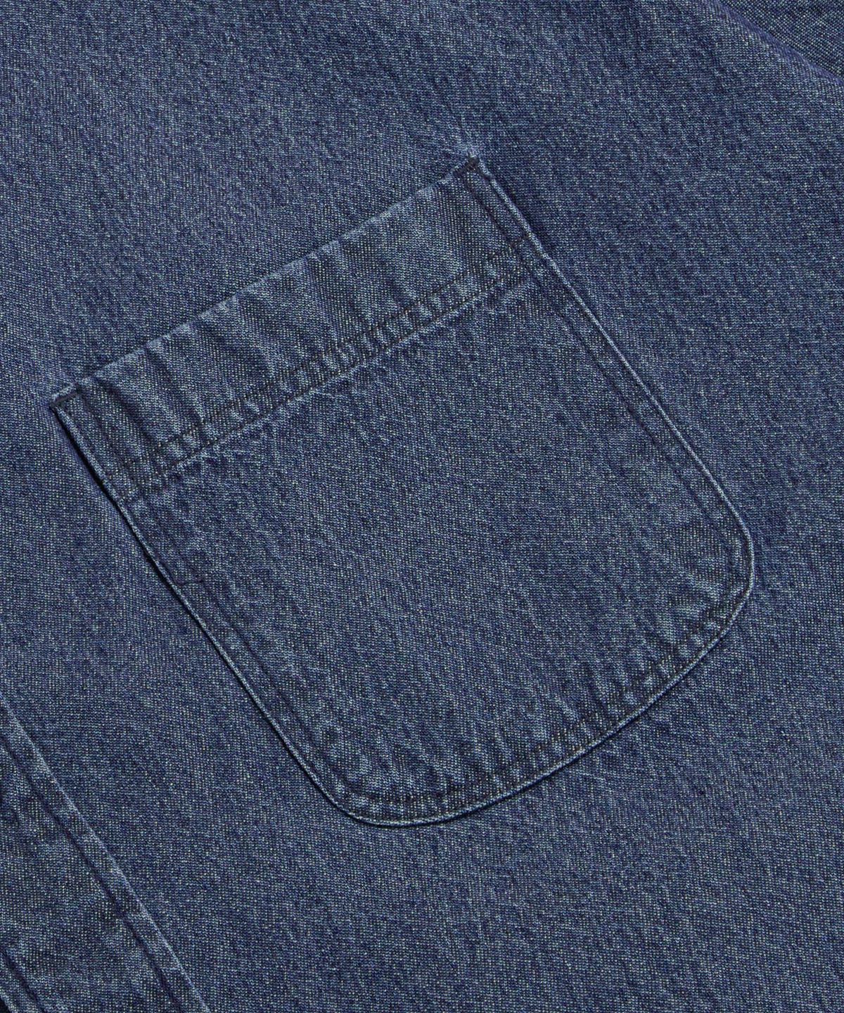 에스피오나지(ESPIONAGE) Crest Denim S/S Over Shirt Dark Indigo