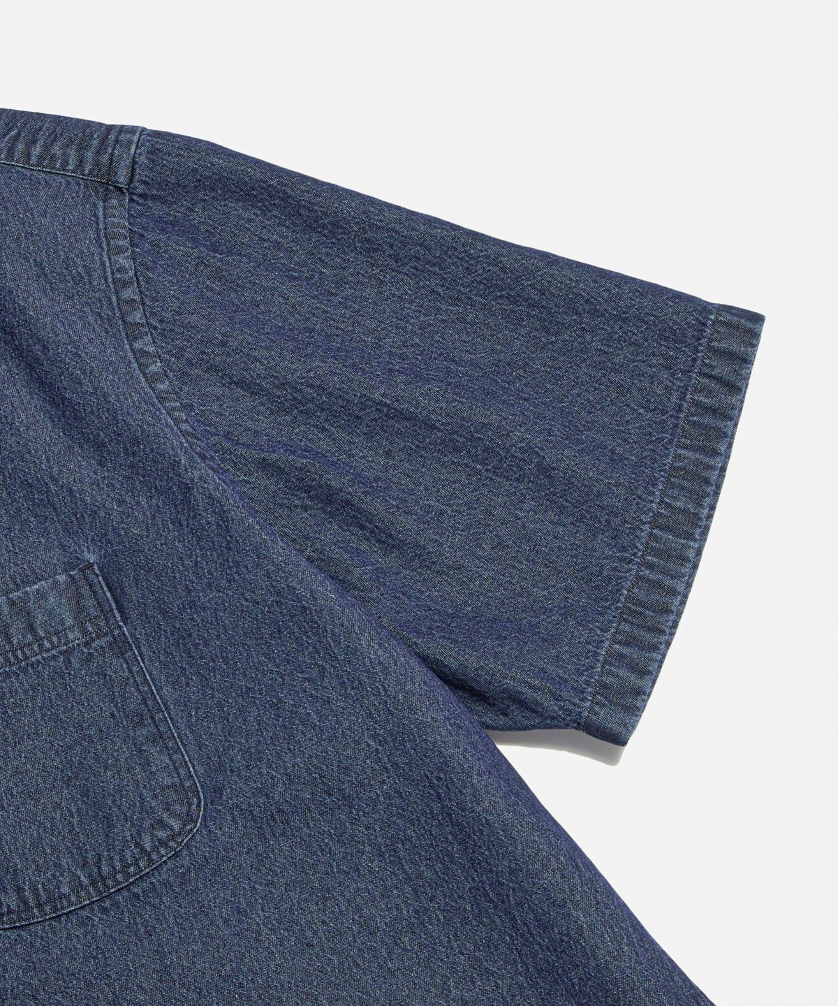 에스피오나지(ESPIONAGE) Crest Denim S/S Over Shirt Dark Indigo
