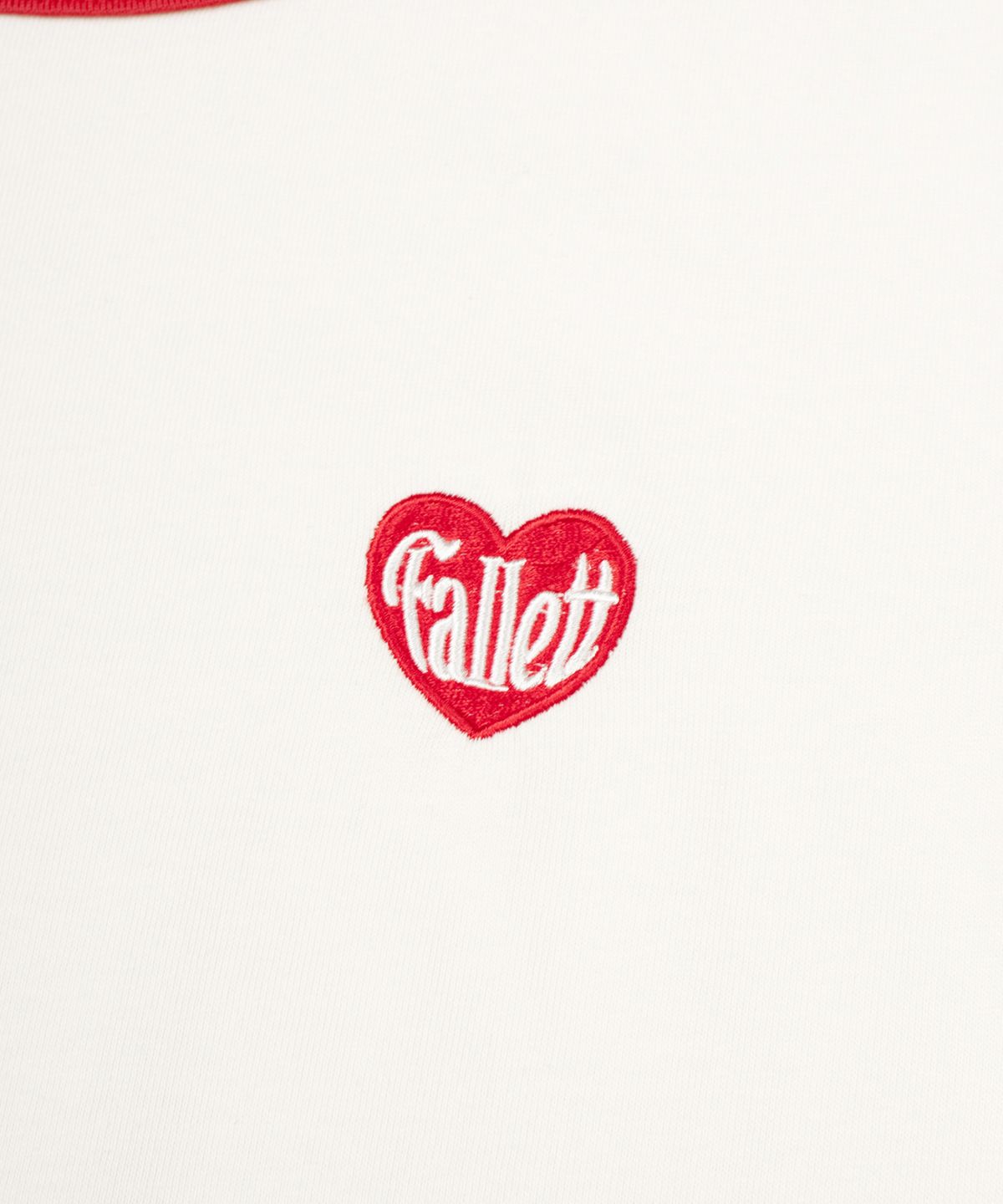 팔렛(FALLETT) 하트 엠블럼 링거 반팔티 레드