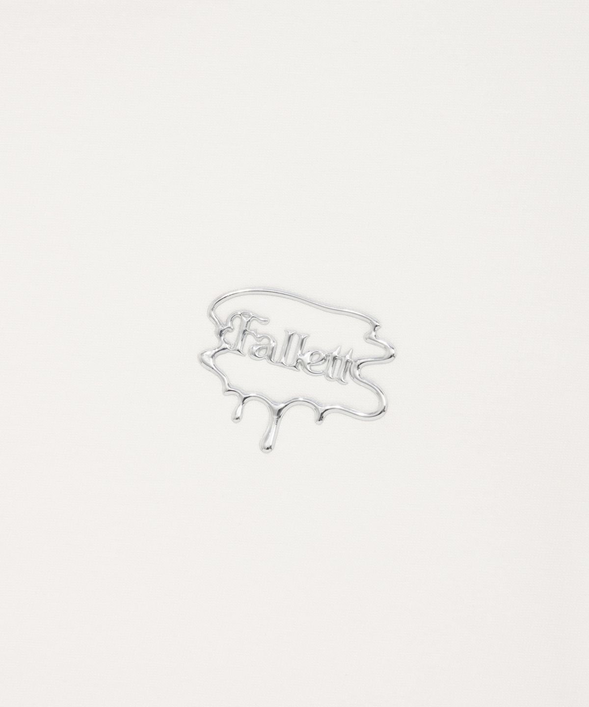 팔렛(FALLETT) 실버 브러쉬 로고 반팔티 화이트