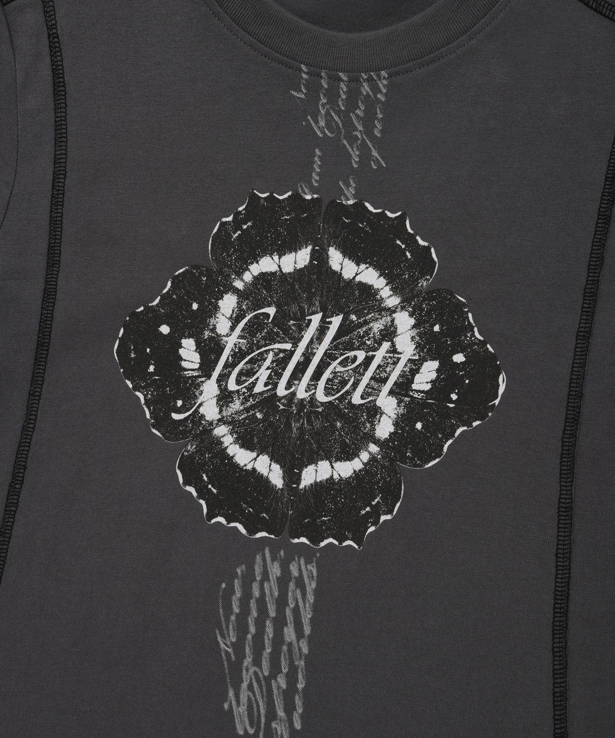 팔렛(FALLETT) 플라워 반팔티 차콜