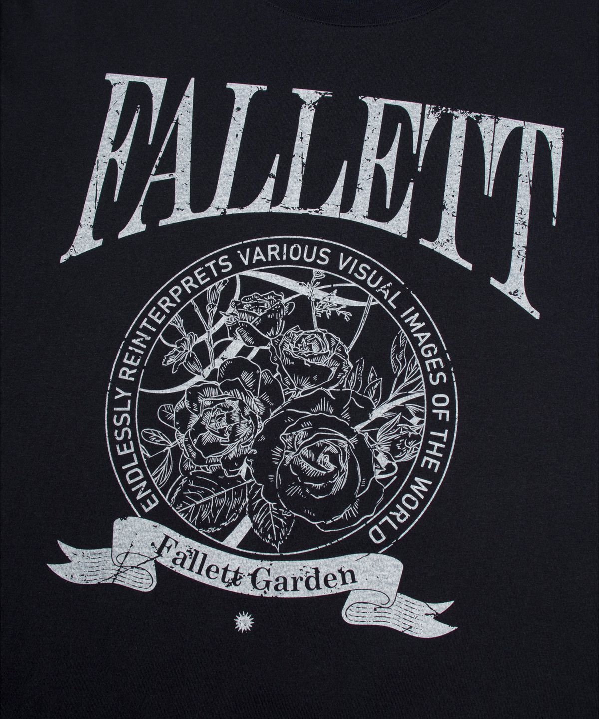 팔렛(FALLETT) 로즈 엠블럼 반팔티 네이비