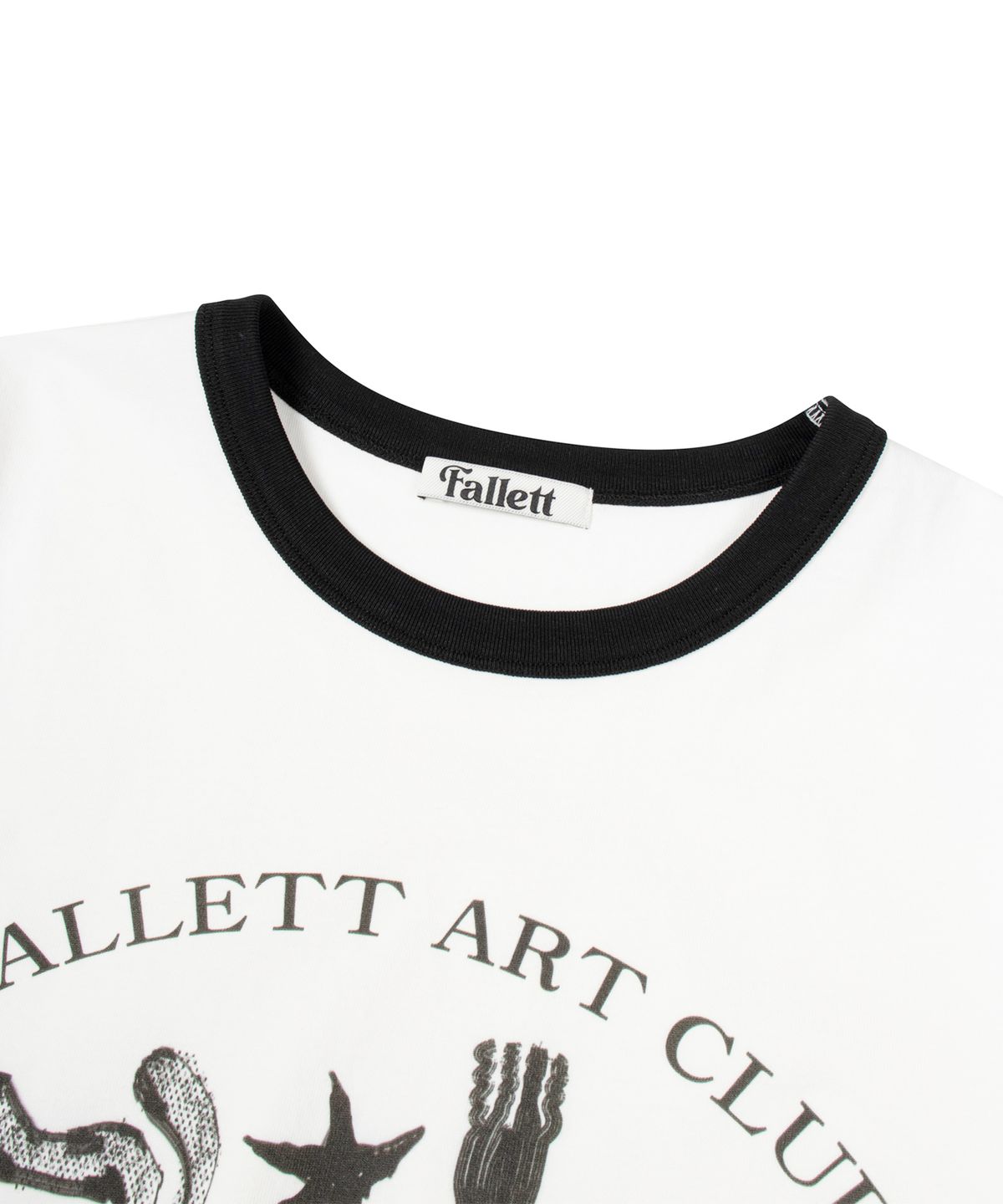 팔렛(FALLETT) 아트 클럽 링거 반팔티 화이트