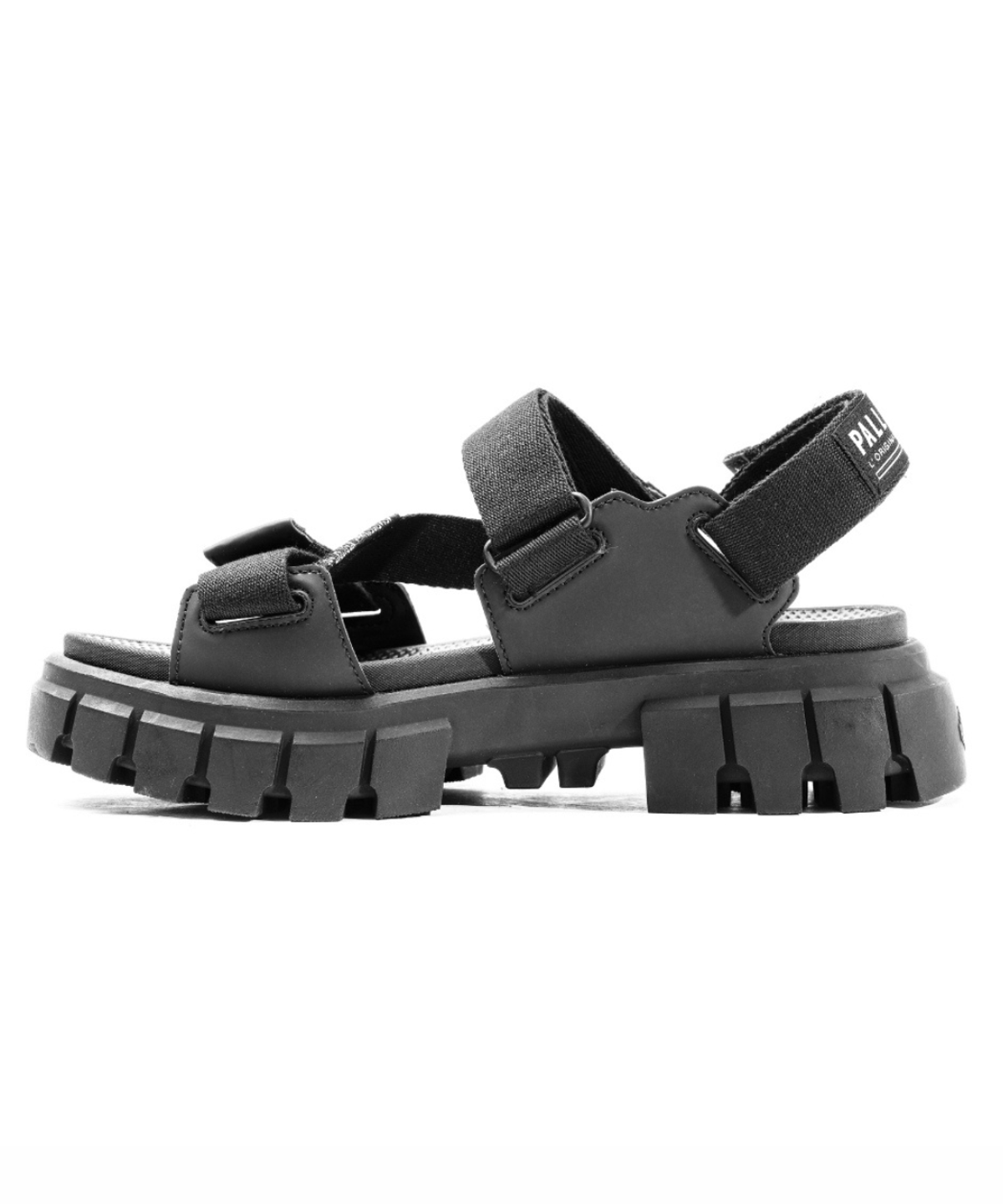 팔라디움(PALLADIUM) 리볼트 블랙 플랫폼 샌들 98578-008-M
