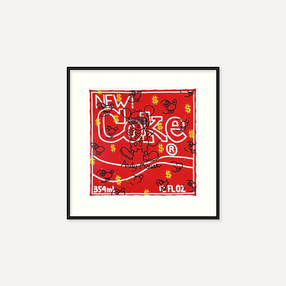 그릿시즌(GREET SEASON) 키스 해링 Andy Mouse - New Coke, 1985 (액자 포함)