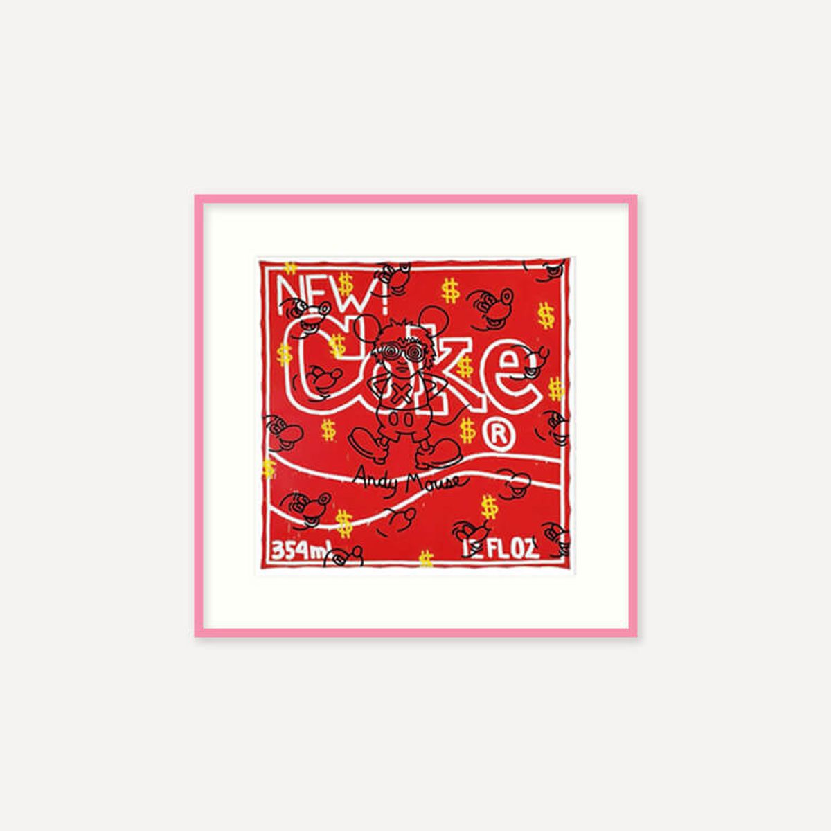 그릿시즌(GREET SEASON) 키스 해링 Andy Mouse - New Coke, 1985 (액자 포함)