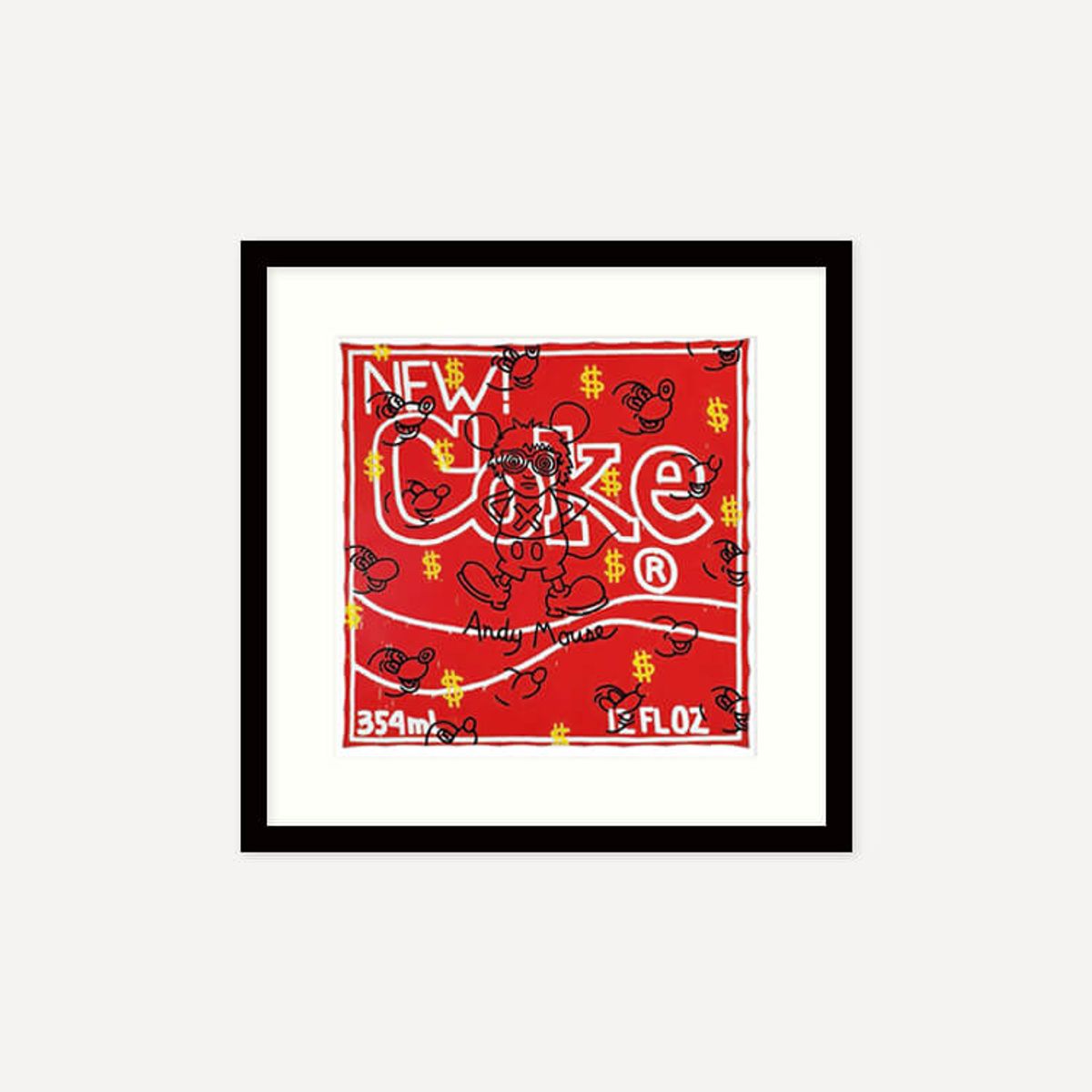 그릿시즌(GREET SEASON) 키스 해링 Andy Mouse - New Coke, 1985 (액자 포함)
