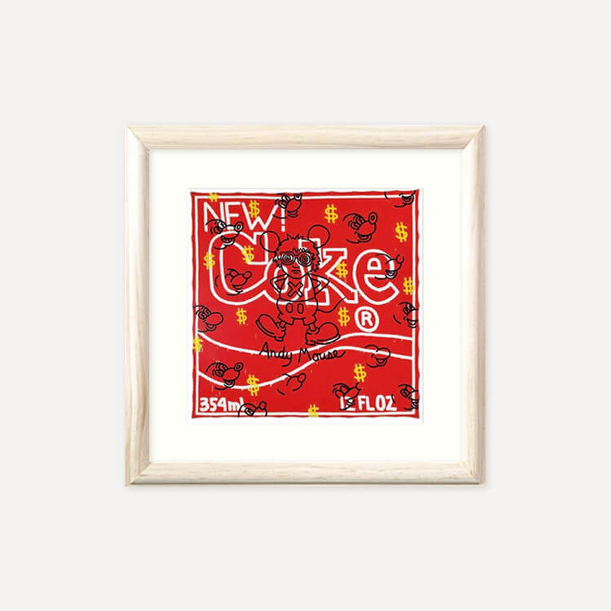 그릿시즌(GREET SEASON) 키스 해링 Andy Mouse - New Coke, 1985 (액자 포함)