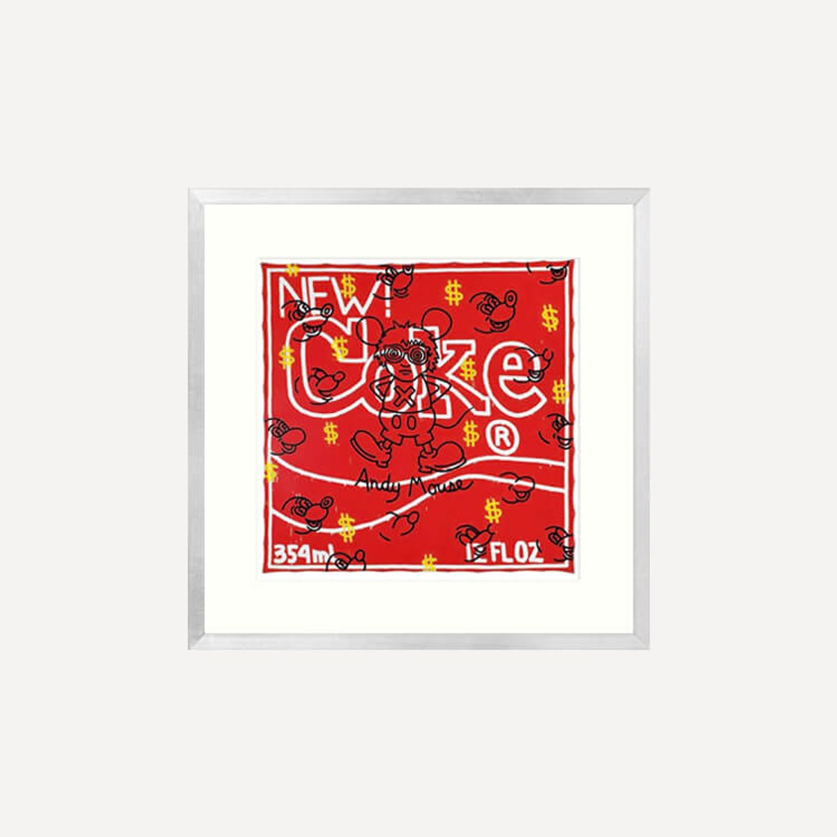 그릿시즌(GREET SEASON) 키스 해링 Andy Mouse - New Coke, 1985 (액자 포함)