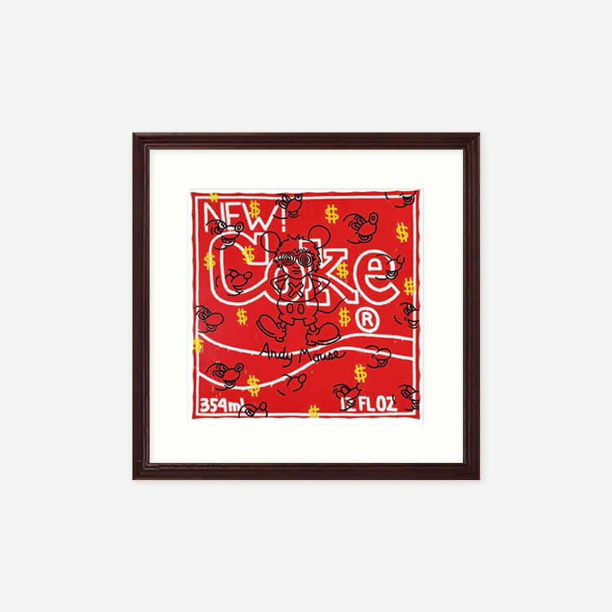 그릿시즌(GREET SEASON) 키스 해링 Andy Mouse - New Coke, 1985 (액자 포함)