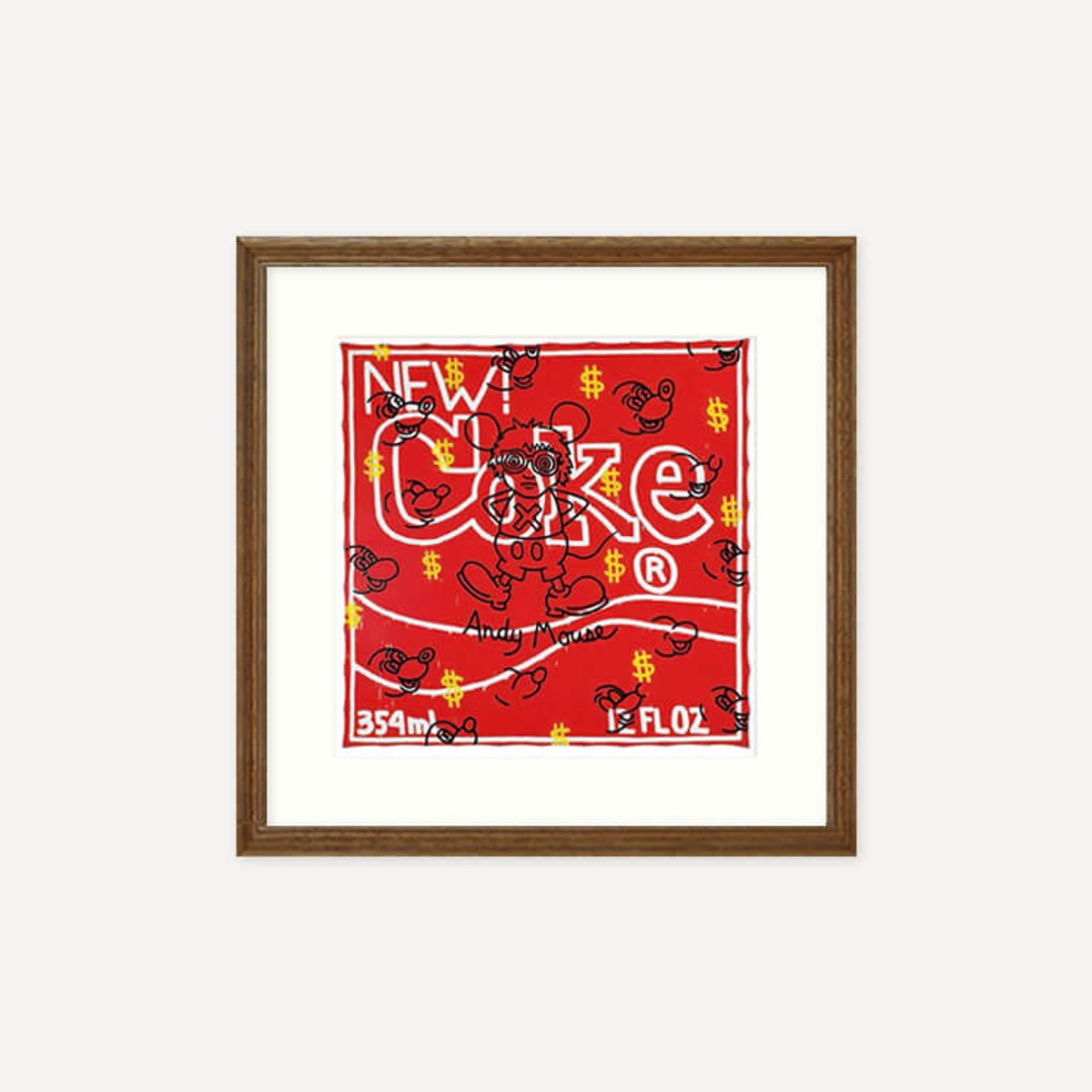 그릿시즌(GREET SEASON) 키스 해링 Andy Mouse - New Coke, 1985 (액자 포함)