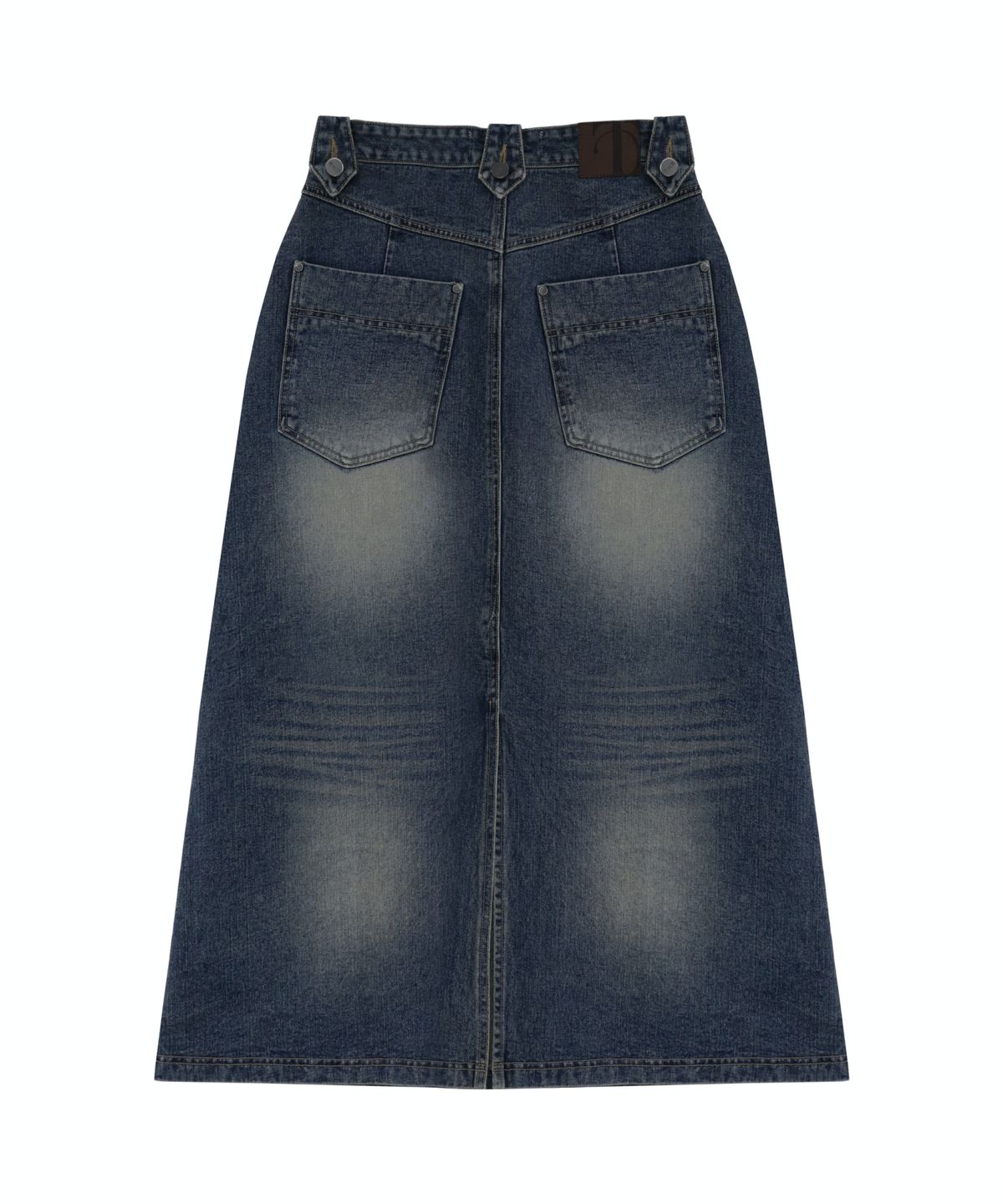 트리밍버드(TREEMINGBIRD) Front Yoke Denim Long Skirt [ Dark Blue ]
