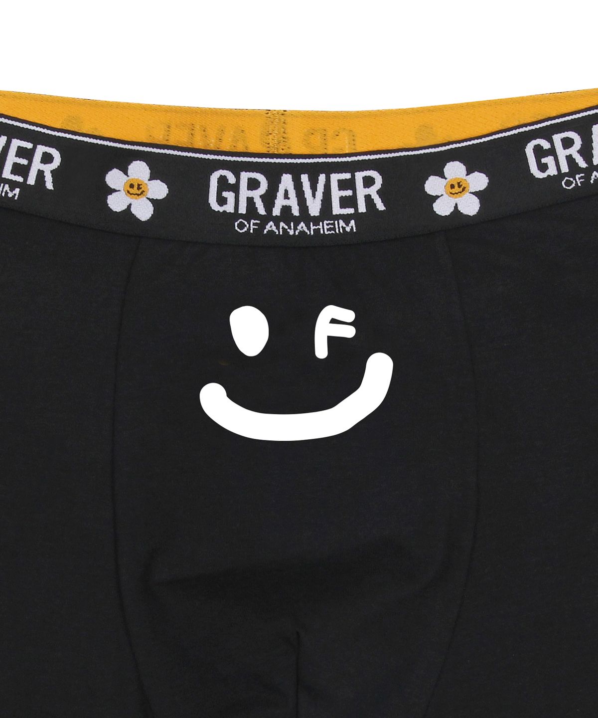 그레이버(GRAVER) 화이트 드로잉 스마일 맨즈 드로즈 1팩_블랙