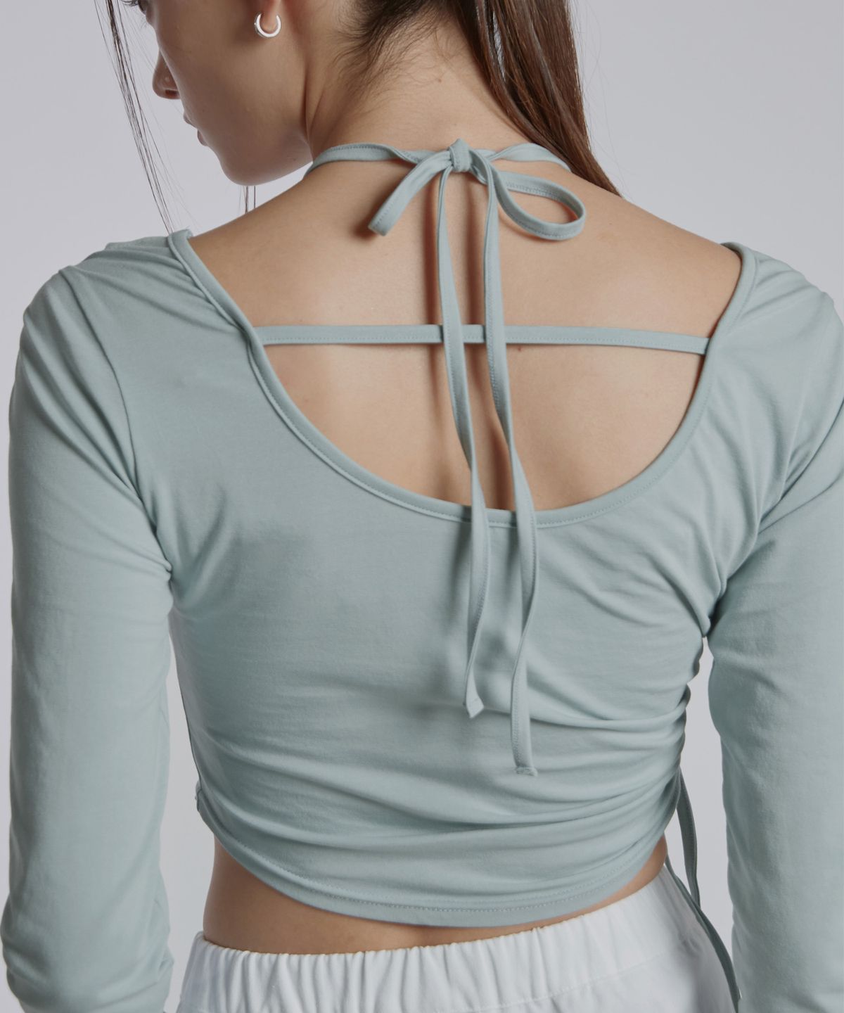 진주유즈(JINJUSE) HALTER NECK SHIRRING TOP[MINT]