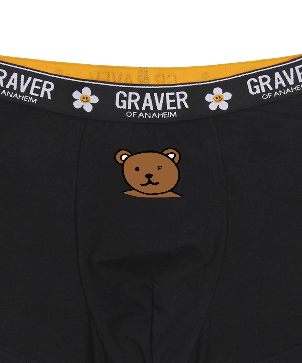 그레이버(GRAVER) 베어 헤드 스마일 맨즈 드로즈 1팩_블랙