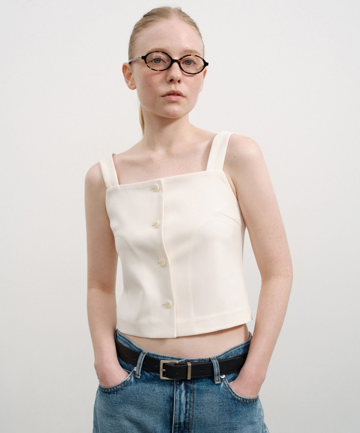 유라고(URAGO) Square leather belt