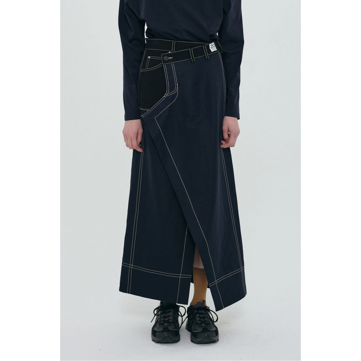 래코드(RECODE) Pants Detail Overlap Skirt_RQKAS24535NYX