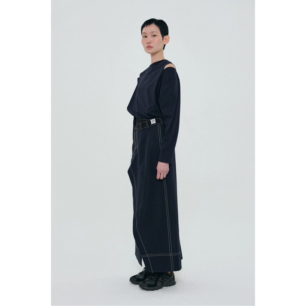 래코드(RECODE) Pants Detail Overlap Skirt_RQKAS24535NYX