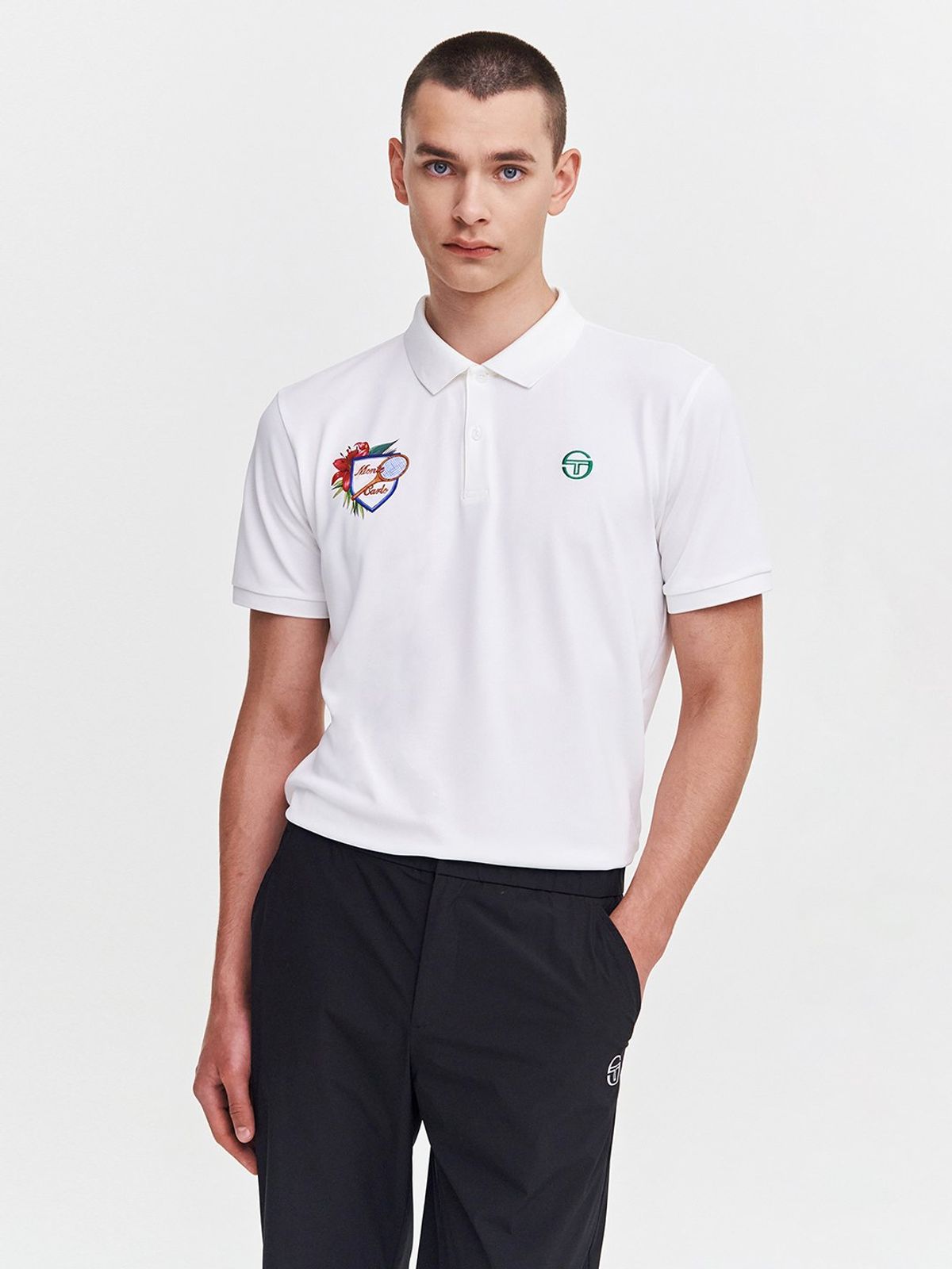 세르지오 타키니(SERGIO TACCHINI) M MC 그래픽 반팔 폴로 셔츠 (White)