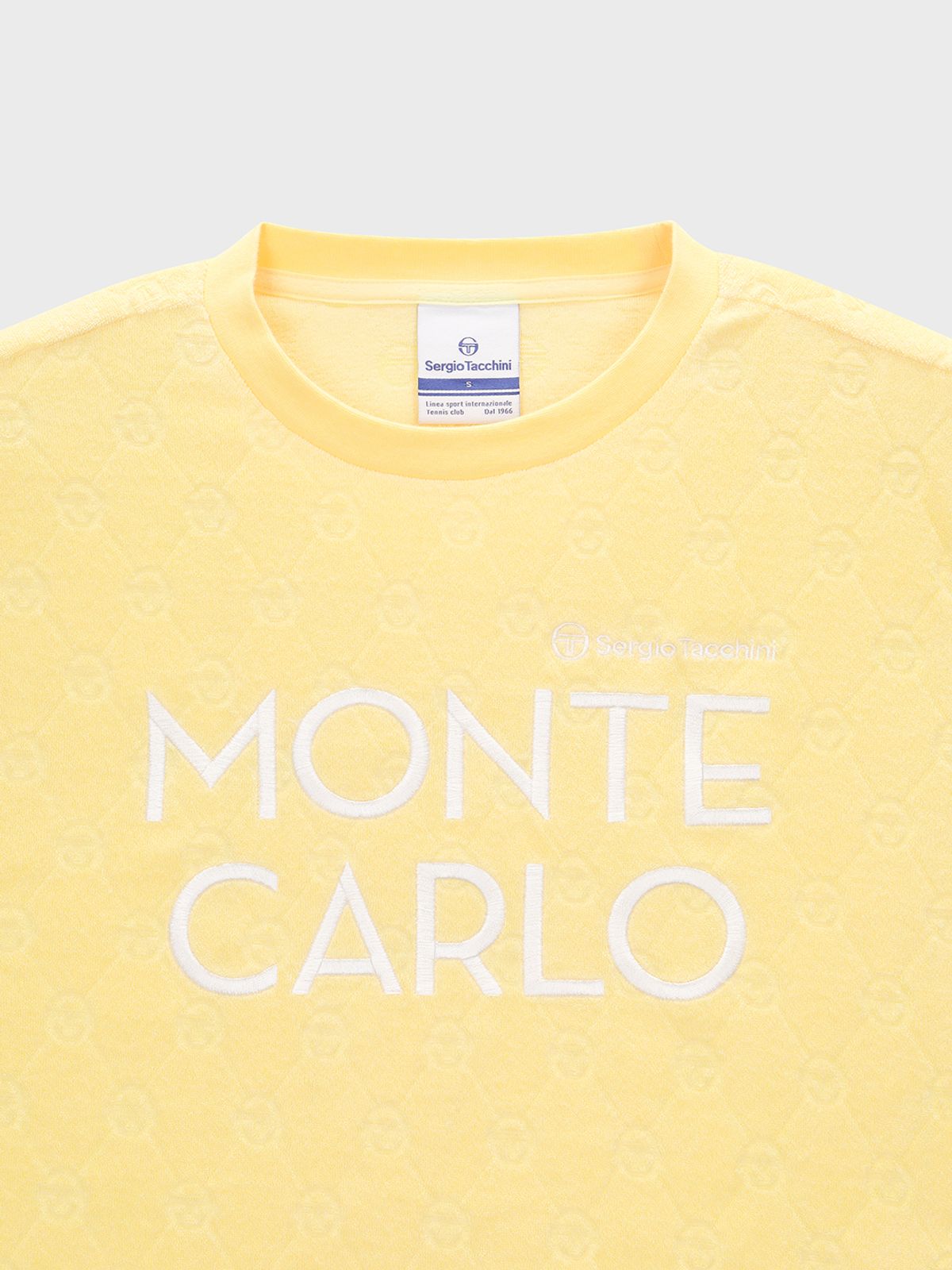 세르지오 타키니(SERGIO TACCHINI) W MC 테리 자카드 반팔 크롭 티셔츠 (Yellow)