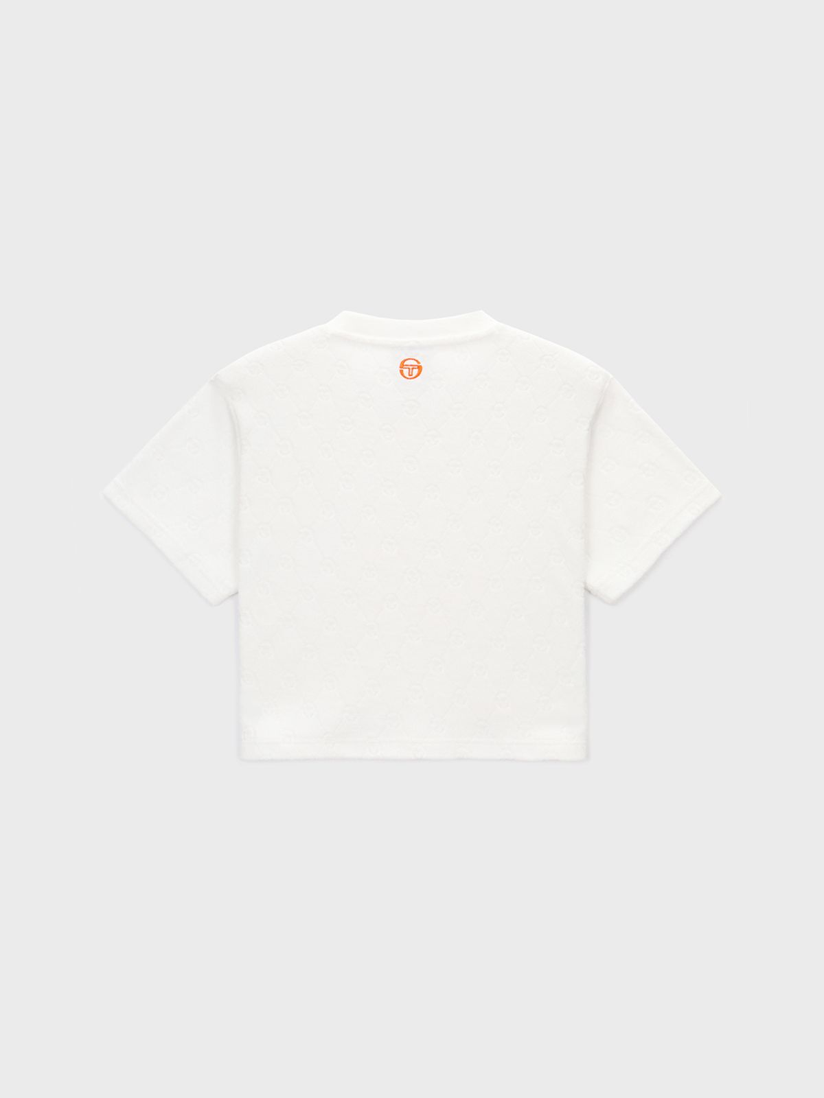 세르지오 타키니(SERGIO TACCHINI) W MC 테리 자카드 반팔 크롭 티셔츠 (White)