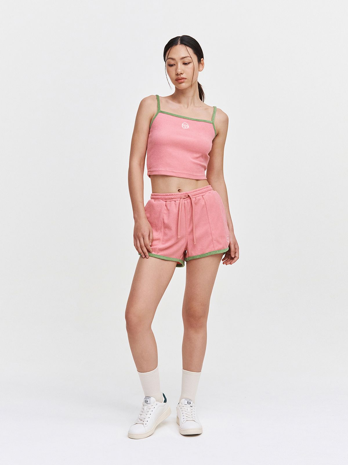 세르지오 타키니(SERGIO TACCHINI) W MC 테리 슬리브리스 탑 (Pink)