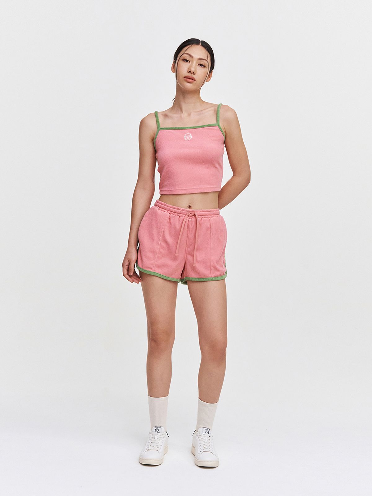 세르지오 타키니(SERGIO TACCHINI) W MC 테리 슬리브리스 탑 (Pink)