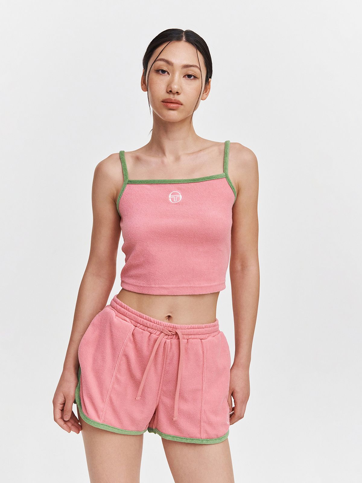 세르지오 타키니(SERGIO TACCHINI) W MC 테리 슬리브리스 탑 (Pink)