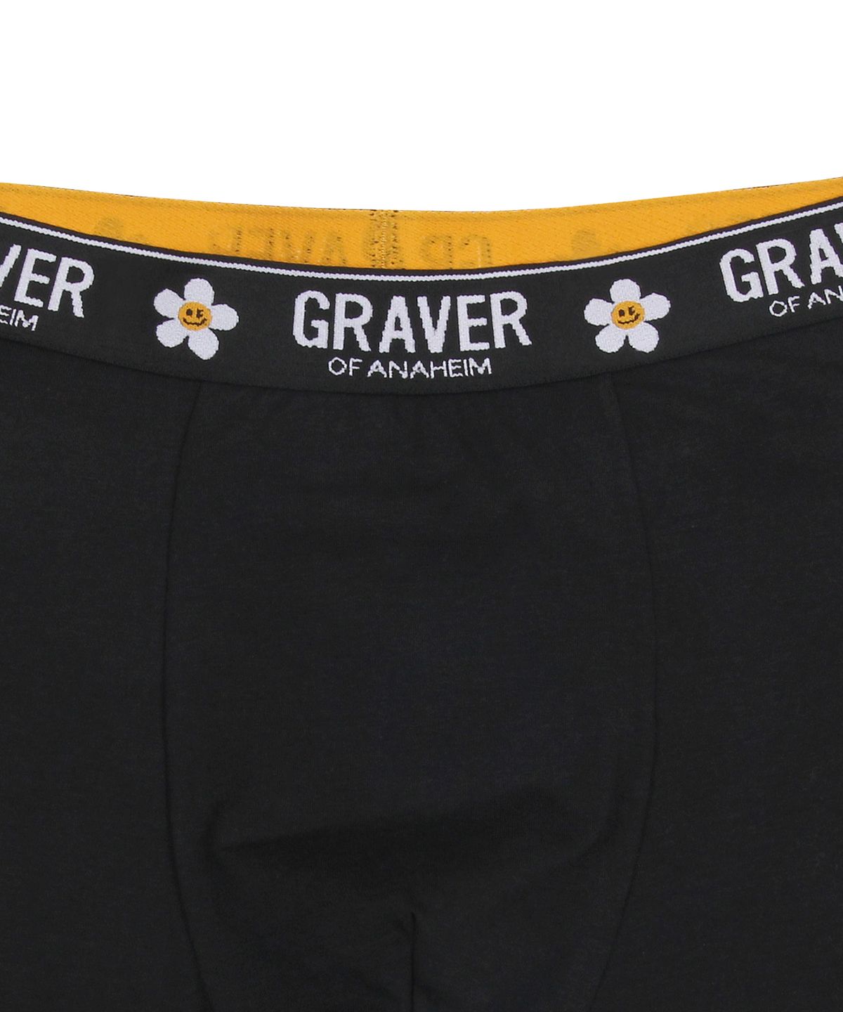 그레이버(GRAVER) [3PACK]화이트 플라워 스마일 밴드 맨즈 드로즈_블랙