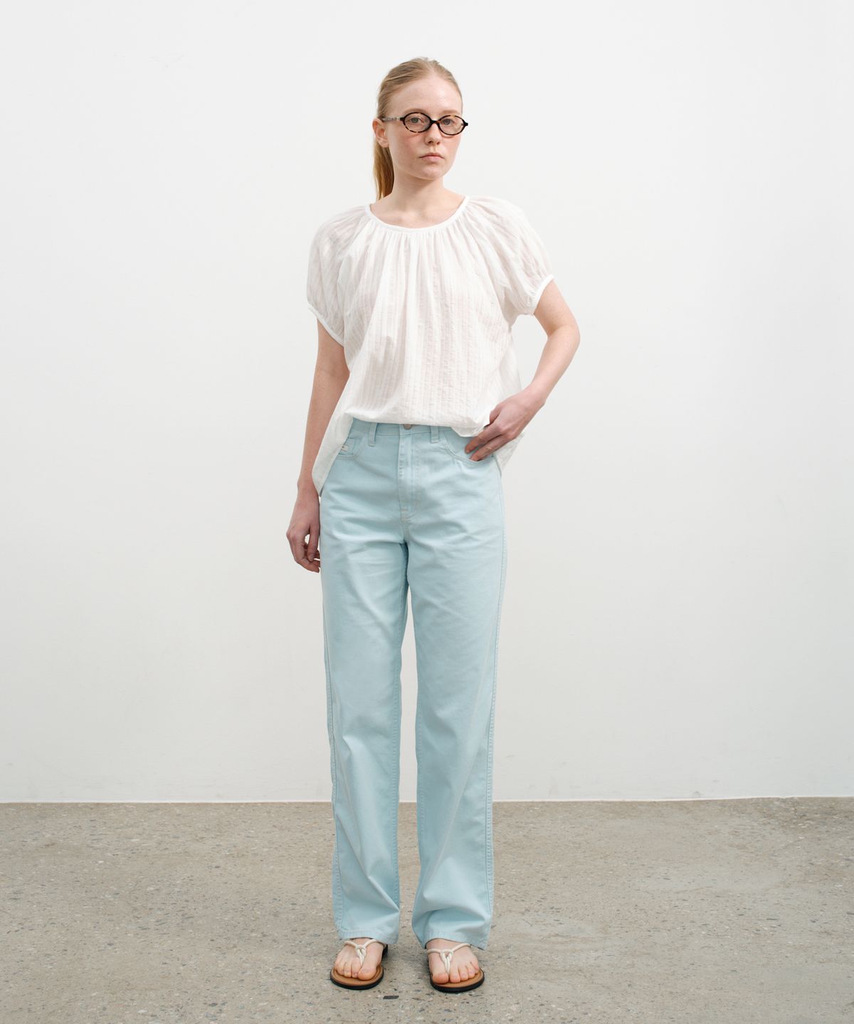유라고(URAGO) Aqua straight denim pants
