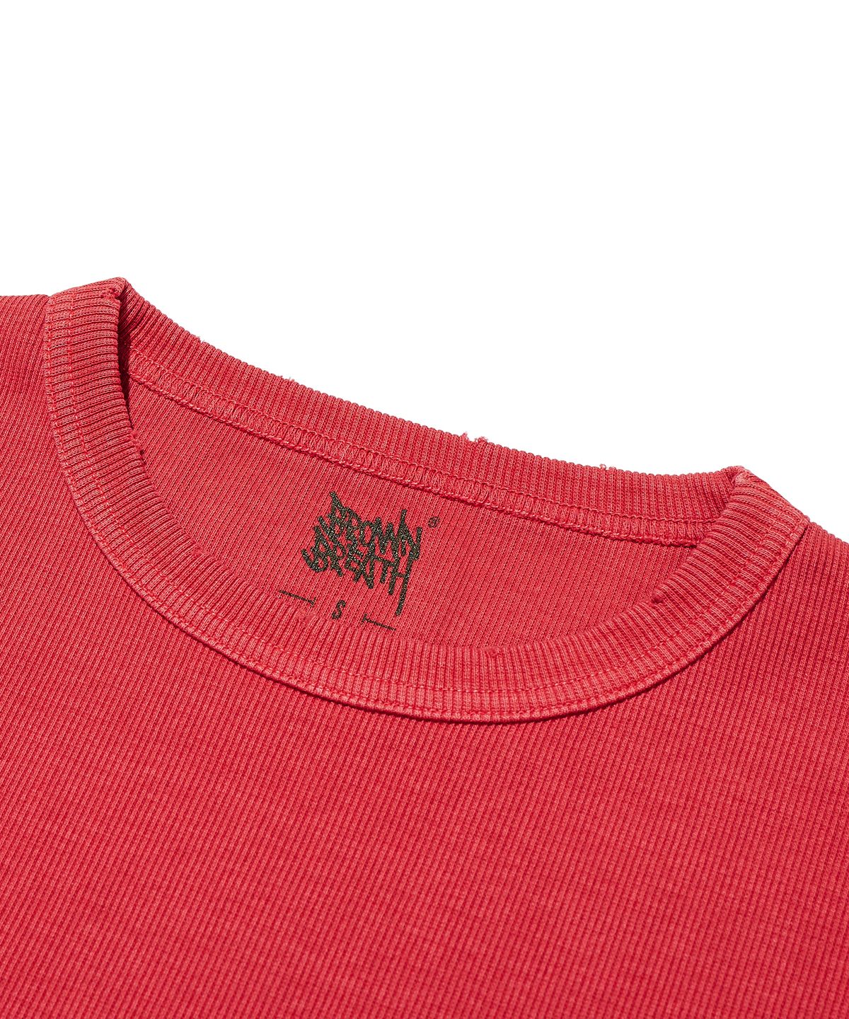 브라운브레스(BROWNBREATH) W TAG PIGMENT CROP TEE - RED