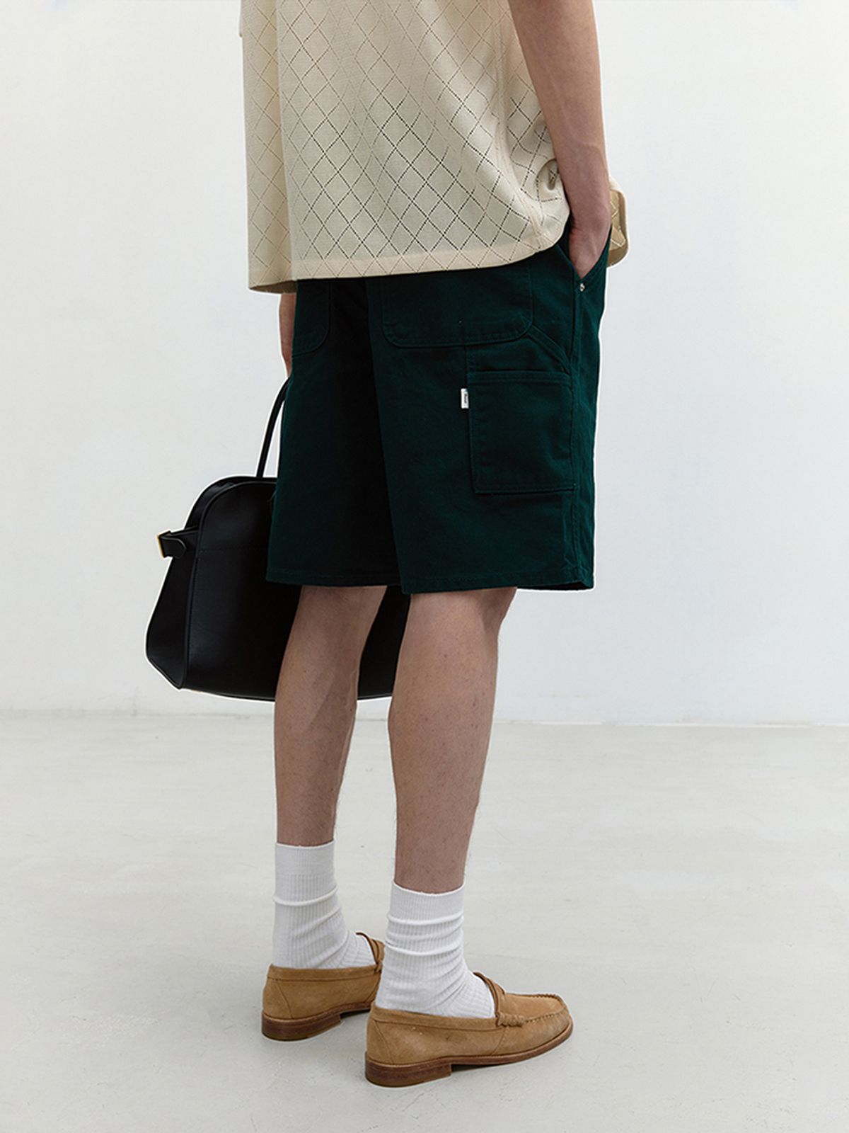던스트 포 맨(DUNST FOR MEN) CARPENTER DENIM SHORTS DARK GREEN_M_UDPA4B323E3