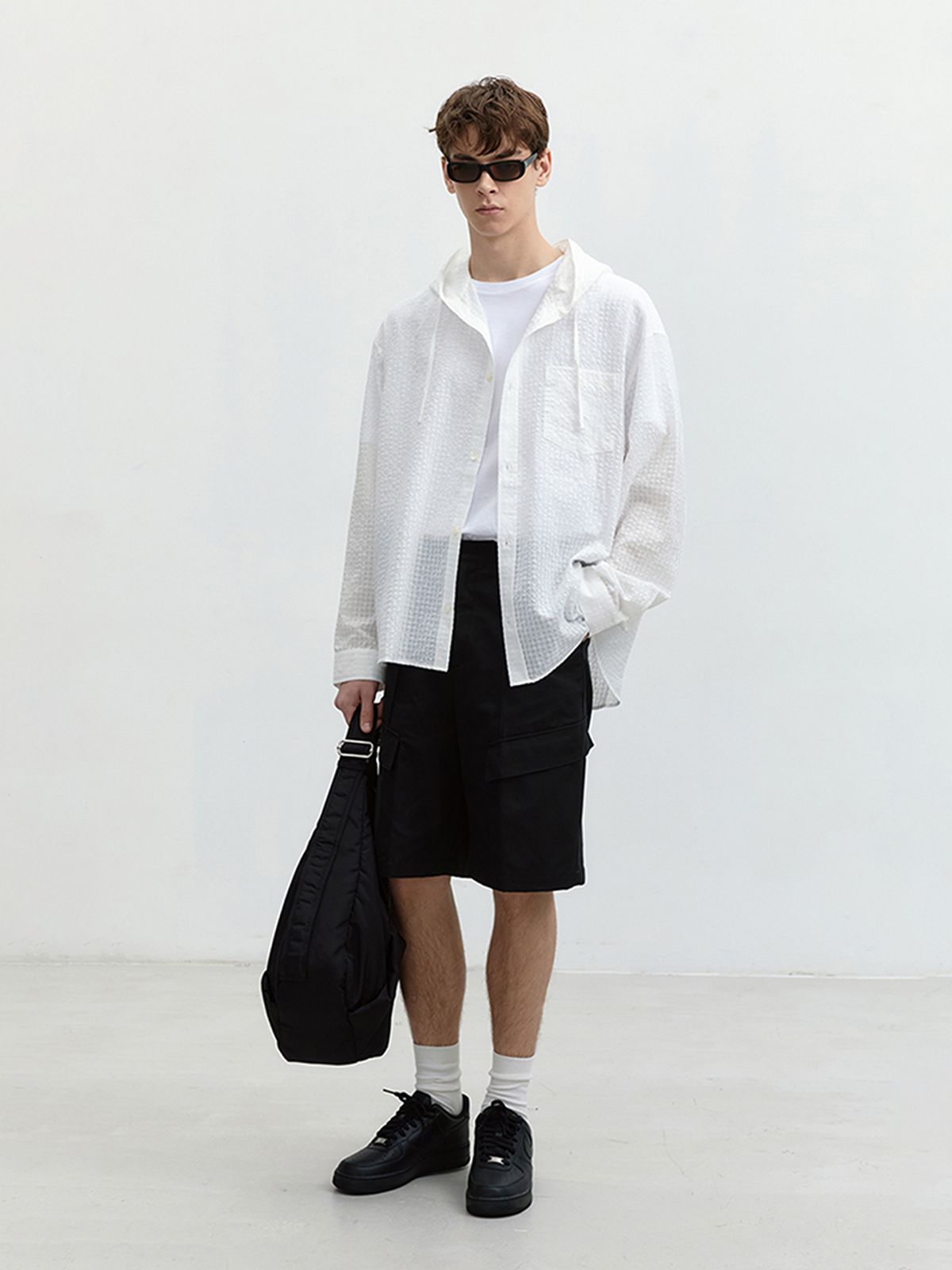 던스트 포 맨(DUNST FOR MEN) LOW RISE CARGO SHORTS BLACK_M_UDPA4B321BK