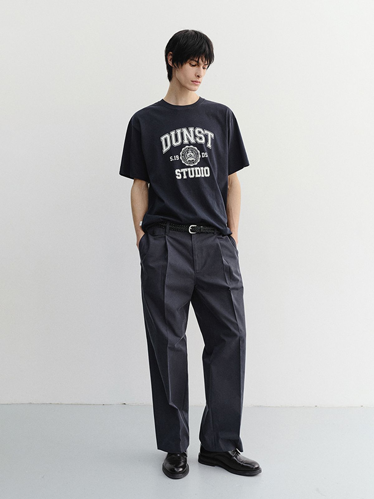 던스트 포 맨(DUNST FOR MEN) CLASSIC LOGO T-SHIRT_UNISEX_UDTS6B139_FRENCH NAVY