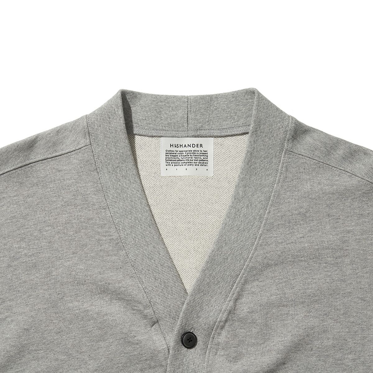 히즈핸더(HISHANDER) SWEAT CARDIGAN [Melange Grey]
