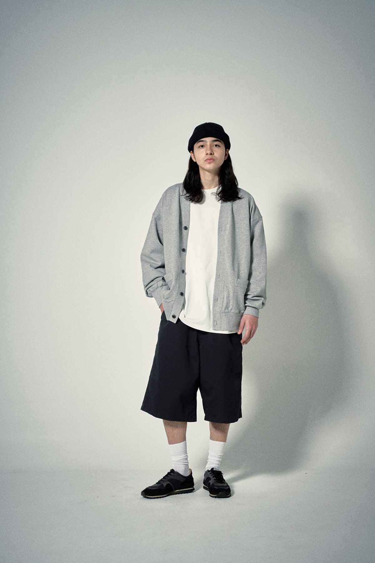 히즈핸더(HISHANDER) SWEAT CARDIGAN [Melange Grey]