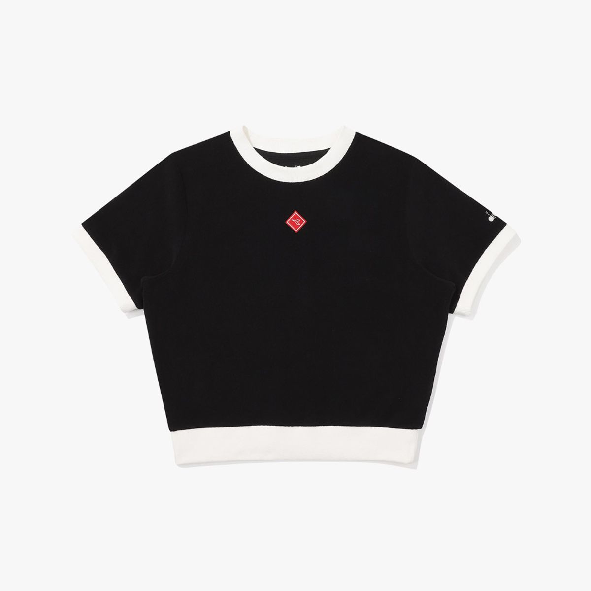 디아도라(diadora) 카리나 테리 링거 반팔 티셔츠 우먼 BLACK